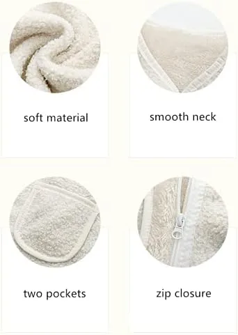 Miniatura 7 de warmstraw Chaleco de invierno para bebés niños y niñas, con cremallera, lindo chaleco suave