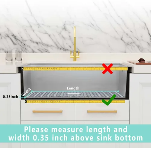 Miniatura 3 de AWOKE Protectores de fregadero para fregadero de cocina, alfombrilla protectora de fregadero de cocina - 28.4"x15.2" Alfombrilla plegable