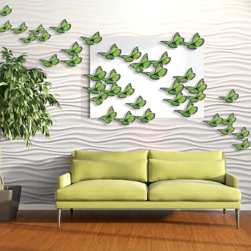 Miniatura 4 de Syhood 24 piezas de decoraciones de mariposa monarca verde esmeralda de 4.7 pulgadas, artificiales 3D falsas grandes mariposas verdes salvia