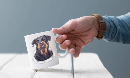 Miniatura 4 de Divertida taza de café Rottweiler – Taza de café de cerámica para perros – Regalo perfecto para los amantes de los perros – Bonita decoración