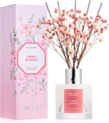Miniatura 38 de Airkeep Juego de difusor de junco, 3.38 onzas líquidas (3.4 fl oz), difusor de aceite de niebla marina y sal marina con 8 varillas de caña, difusor
