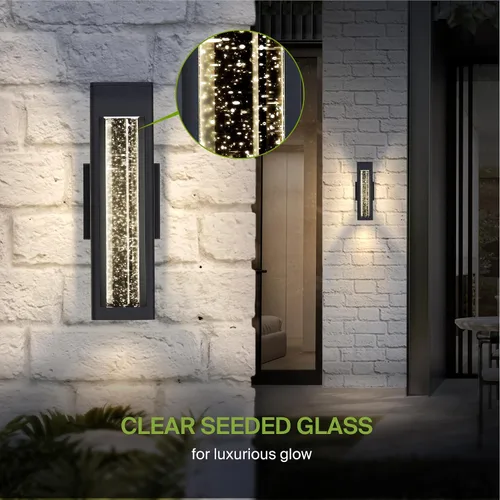 Miniatura 5 de ASD Lámpara LED de pared de vidrio de burbujas de 14 pulgadas 12 W, 300 lúmenes, 3000 K, 5000 K, 120 V, 3CCT, impermeable, regulable