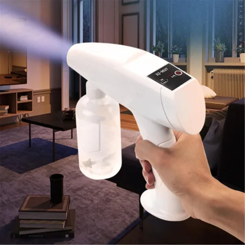 Pistola pulverizadora portátil de nano alcohol, pistola de botella eléctrica, atomizador de mano de vapor inalámbrico para el hogar, oficina,