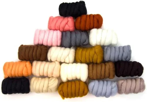 Revolution Fibers | Paquete variado de lana merino mixta | Lana perfecta para hilar, fieltro de aguja, fieltro húmedo, tejido y manualidades (todas