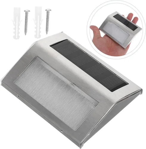 Miniatura 8 de DOITOOL Lar Step Lights para exteriores Paquete de 4 luces solares de acero inoxidable para escaleras, luces de escalón, lámpara de pared solar