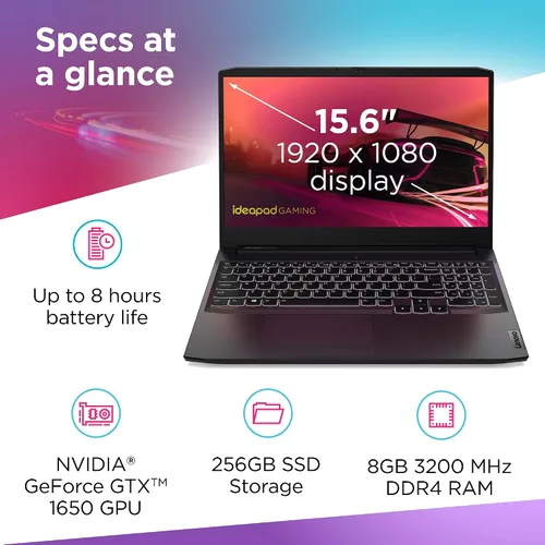 Miniatura 7 de Lenovo - 2021 - IdeaPad Gaming 3 - Computadora portátil - Pantalla FHD de 15.6" -120Hz - AMD Ryzen 5 5600H - 8GB RAM - 256GB de almacenamiento