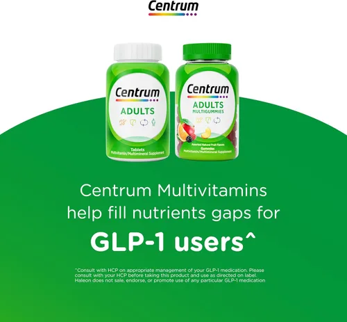 Miniatura 3 de Centrum MultiGummies Gummy Multivitamínico para adultos, suplemento multivitamínico/multimineral con vitaminas D, B y E, sabor a fruta surtido, 18