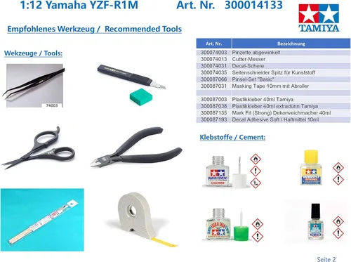 Miniatura 6 de Tamiya 14133 1/12 Yamaha YZF-R1M Kit de modelo de plástico para motocicleta