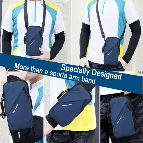 Miniatura 2 de Bandas para el brazo para teléfono, pequeña bolsa cruzada con correa para el brazo, se adapta a iPhone y todos los teléfonos celulares, uso para Azul