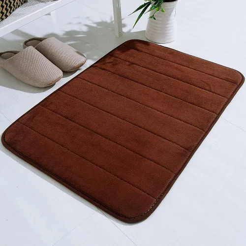 Miniatura 10 de Tapete de baño de espuma viscoelástica grueso, suave, absorbente, suave, antideslizante, lavable a máquina, tapete para decoración de habitación Azul