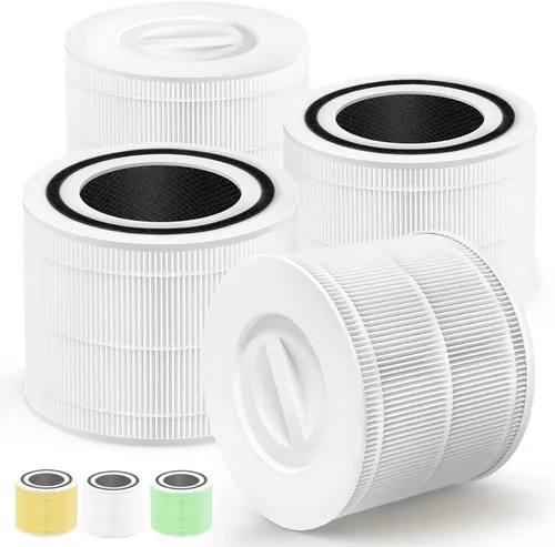 Filtro de Repuesto para Purificador de Aire Core 300 Compatible con LEVOIT Core 300, 300S, P350 VortexAir, Filtro Core 300S con HEPA Verdadera H13