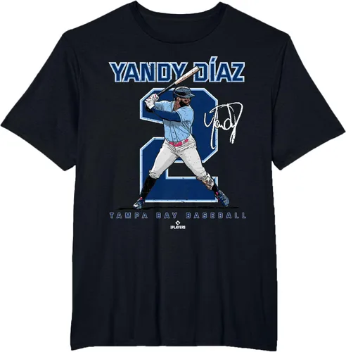 Miniatura 22 de Camiseta Number and Portrait Yandy Diaz Tampa Bay MLBPA, Negro