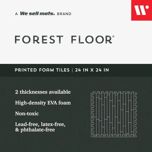 Miniatura 2 de Azulejos de espuma estampada de 3/8 de pulgada de grosor Forest Floor, tapetes de espuma de grano de madera entrelazados de primera calidad, piso