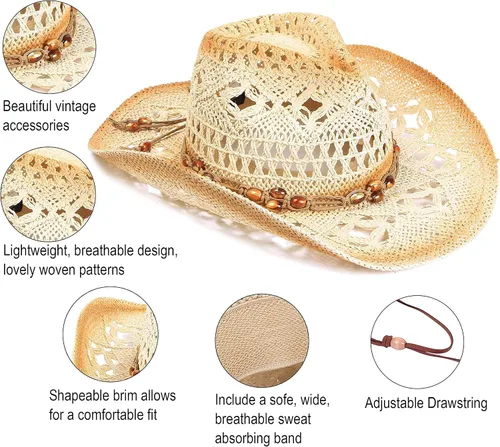 Miniatura 25 de Sombrero vaquero de paja con banda decorada, para disfraces de niños, de Simplicity