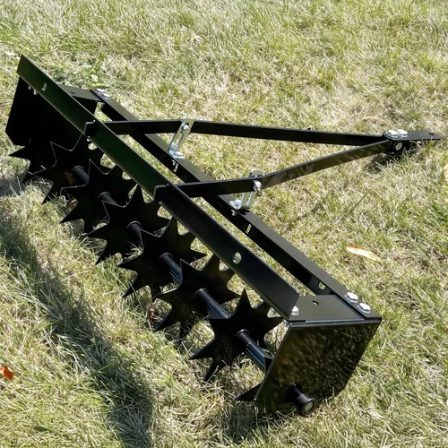 Miniatura 3 de YITAMOTOR Aireador de césped de 32 pulgadas, remolque manual detrás de los aireadores de césped rodantes con 8 picos, 100 libras de alta resistencia