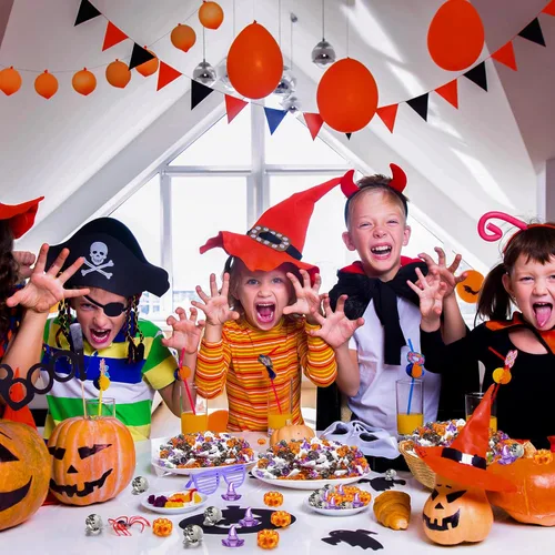 Miniatura 4 de 120 piezas de sombreros de bruja pequeños de calabaza acrílica, cabeza de calavera, huesos de esqueleto, lindos adornos de fantasma, mini acrílico