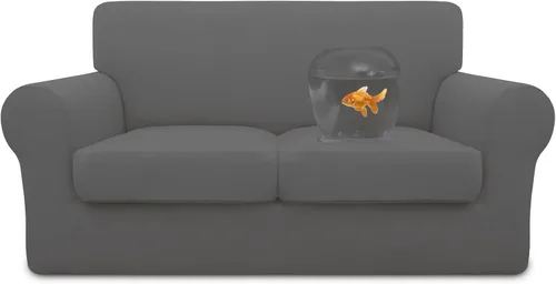 Miniatura 35 de Easy-Going Funda de sofá 100% impermeable doble de 3 piezas, elástica, suave, para perros, para sofá de 2 cojines separados, protector de muebles a