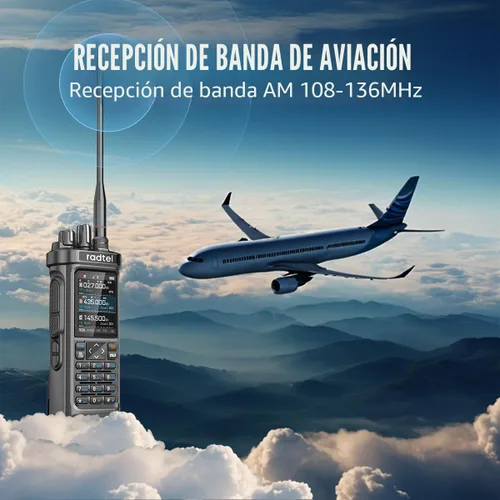 Miniatura 7 de Radtel RT-950 PRO Radio Ham TX GPS/APRS, Walkie Talkie de Largo Alcance de 10W de Mano Radio Bidireccional, RX AM/FM/CB/SW/MW/LW, Programación por