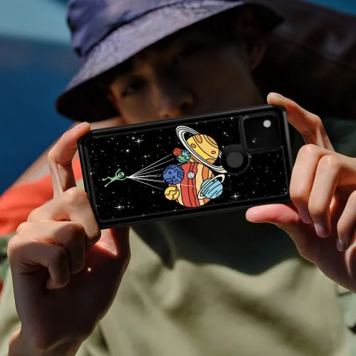 Miniatura 5 de Funda compatible con Google Pixel 4A 5G, sistema solar de globo alienígena, diseño de patrón increíble, a prueba de golpes, antiarañazos, carcasa