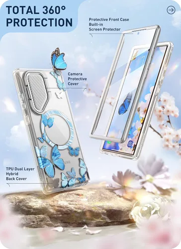 Miniatura 6 de i-Blason Cosmo - Funda para Samsung Galaxy S24 Ultra con soporte para cámara, [compatible con MagSafe] Elegante funda completa 360 con protector