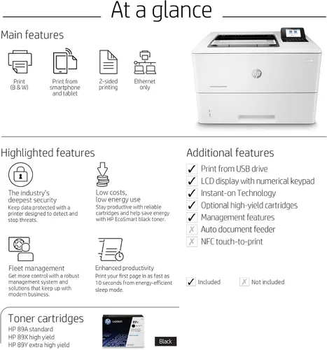 Miniatura 6 de HP LaserJet Enterprise M507dn Impresora monocromática con Ethernet integrado e impresión de 2 caras (1PV87A)