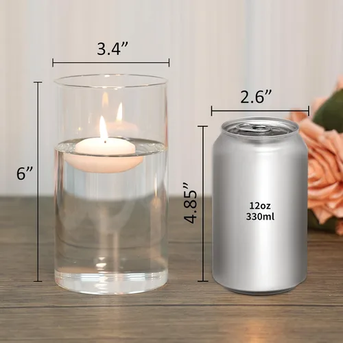 Miniatura 2 de SUPMIND 12 jarrones cilíndricos transparentes para centros de mesa, jarrones de flores de vidrio para decoración de bodas y decoración del hogar