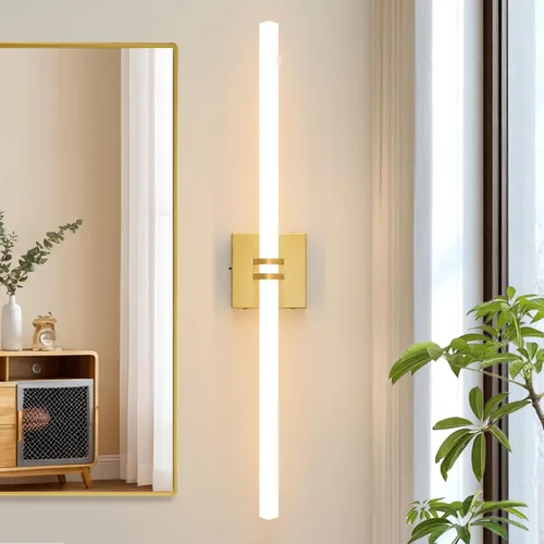 Miniatura 18 de Lámparas de baño, níquel cepillado de 18 W, LED de 360 °, iluminación completa, moderna aplique de pared lámpara de tocador con 5