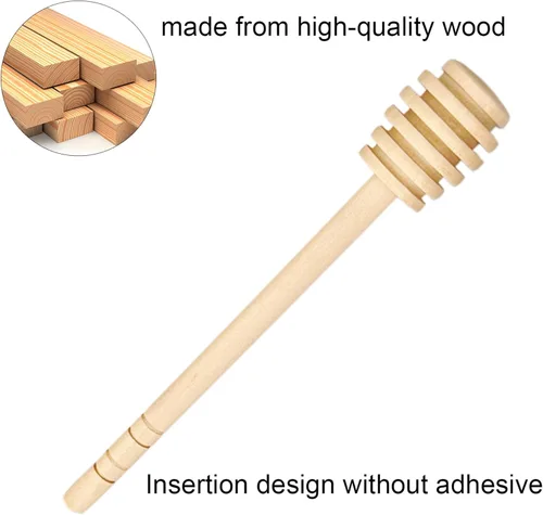 Miniatura 3 de 50 palos de madera para miel, para recoger, dispensar y rociar mermelada, portátiles, para bodas y fiestas (15.24 cm)