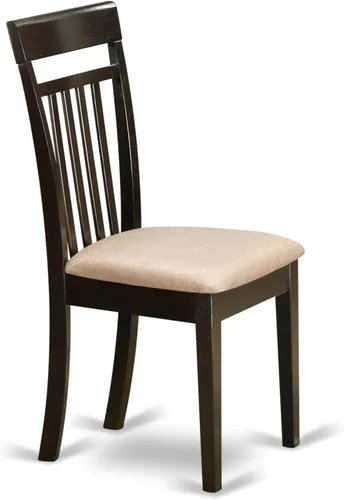 Miniatura 4 de East West Furniture BOCA3-CAP-C Boston - Juego de habitación de 3 piezas que contiene una mesa redonda de madera y 2 sillas de comedor de tela