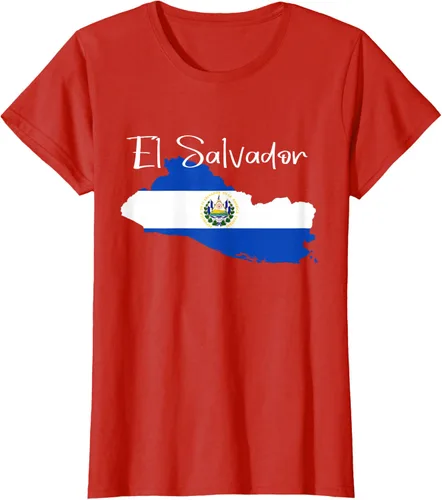 Miniatura 73 de Camiseta con la bandera de El Salvador, mapa de El Salvador, camiseta de Salvador para mujer