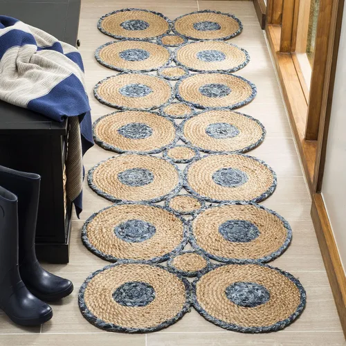 Miniatura 5 de SAFAVIEH Cape Cod Collection - Alfombra de pasillo, 2 pies 3 pulgadas x 8 pies, color rojo y natural, hecho a mano, bohemio trenzado de yute