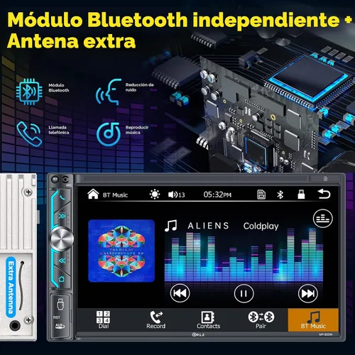 Miniatura 3 de PLZ Radio Estéreo de Coche de 7" Inalámbrico Doble DIN Apple Carplay para Receptores de Audio de Coche, Pantalla de Reproducción de Coche Bluetooth