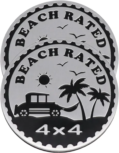 Miniatura 32 de 2 piezas de emblema de coche Boobie Rated, emblema automotriz metálico 4 x 4, emblemas de coche redondos de metal 3D, pegatinas de emblema de coche