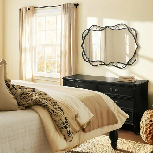 Miniatura 5 de Besdomus Espejo de baño negro moderno: espejos de baño grandes de 24 x 36 pulgadas para colgar sobre el fregadero, colgante vertical u horizontal