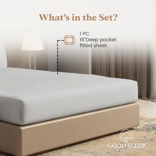 Miniatura 2 de Good Sleep Bedding Sábana Bajera Ajustable - 1000 TC Tamaño King Sábanas Bajeras Ajustables, Suave y Transpirable, Bolsillo Profundo de 16", 100%