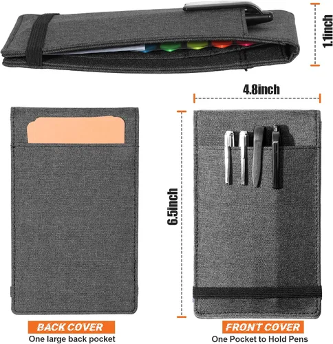 Miniatura 2 de Funda para Cuaderno para Rocketbook Mini y Field Notes con Espiral Superior (3.5"x5.5") - Estuche Resistente al Agua con Soporte para Bolígrafo