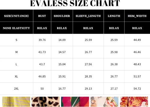 Miniatura 6 de EVALESS Blusas con botones para mujer, blusas de manga larga con estampado de moda 2023