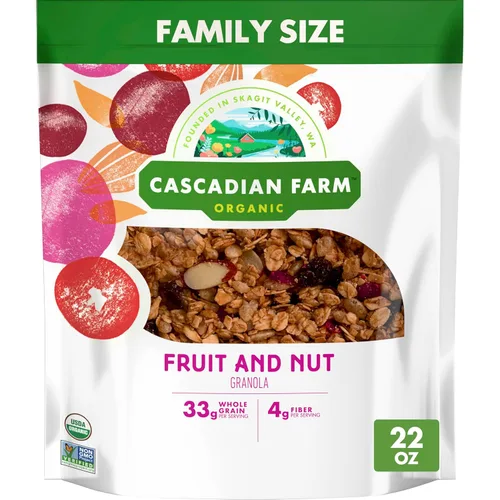 Miniatura 10 de Cascadian Farm Granola orgánica, cereal de almendras de chocolate oscuro, bolsa resellable, 11 onzas