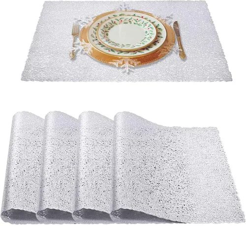 GIVERARE Juego de 4 manteles individuales, mantel individual de vinilo resistente al calor, 12 x 18 pulgadas, tapete de mesa de PVC antideslizante B