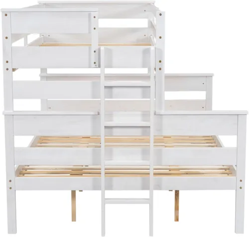 Miniatura 7 de Litera individual XL sobre Queen, se puede dividir en cama tipo loft junior y plataforma Queen con cabecera y estribo para niños, niñas y adultos