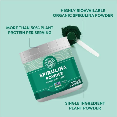 Miniatura 3 de Vimergy Polvo de espirulina, 166 porciones – Tamaño de valor – Polvo de verduras – Superalimento de algas azul-verde ricas en nutrientes