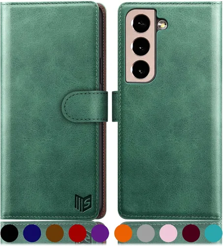 Miniatura 15 de SUANPOT Funda de piel tipo cartera para Samsung Galaxy S22+/S22 Plus 5G con bloqueo RFID, tarjetero para tarjetas de crédito, funda para teléfono
