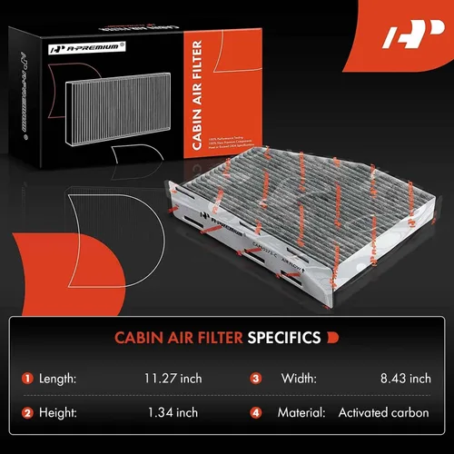 Miniatura 2 de A-Premium Filtro de aire de cabina de 2 piezas con carbón activado compatible con Volkswagen Jetta, Passat, Golf, Tiguan, Beetle, CC, Eos, GTI