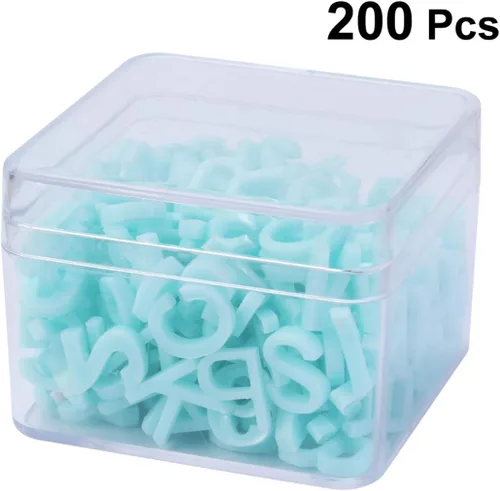 Miniatura 9 de Exceart 200 adornos de resina con parte trasera plana del alfabeto con caja de almacenamiento de plástico para manualidades, álbumes de recortes