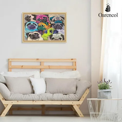 Miniatura 5 de Rompecabezas de pug colorido divertido perro animal 500 piezas rompecabezas para adultos