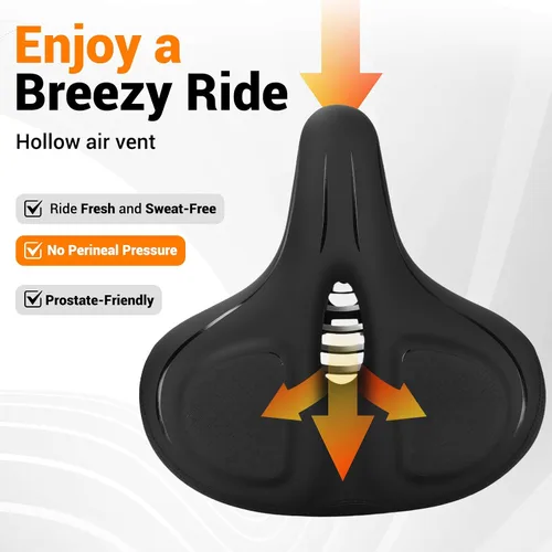 Miniatura 5 de TONBUX Wide Bike Seat for for Men & Women, Comfortable Peloton Bike Seat Cushion, Large Bicycle Seat for Stationary, Exercise, Ebike, Cruiser