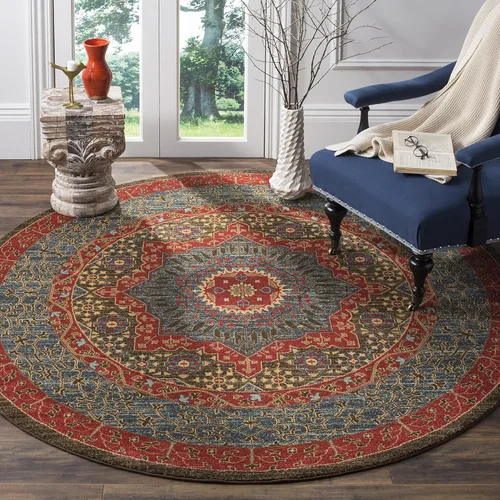 Miniatura 11 de Safavieh Mahal Collection MAH620C tapete oriental tradicional azul marino y rojo, Polipropileno, Azul marino/rojo