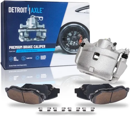 Detroit Axle - Kit de freno delantero para Honda Element 2002-2004 CR-V 2003-2011 Pinza de freno de disco lateral del pasajero con soporte Pastillas