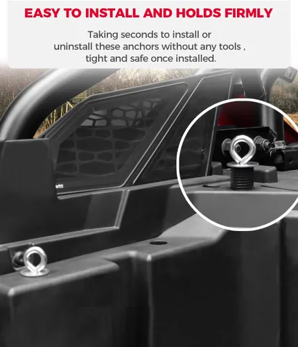 Miniatura 3 de KEMIMOTO Anclajes de amarre UTV, anclajes de cama compatibles con Polaris RZR 800 900 1000 XP Turbo Pro Sportsman 450 570 850 ACE (juego de 5), Negro