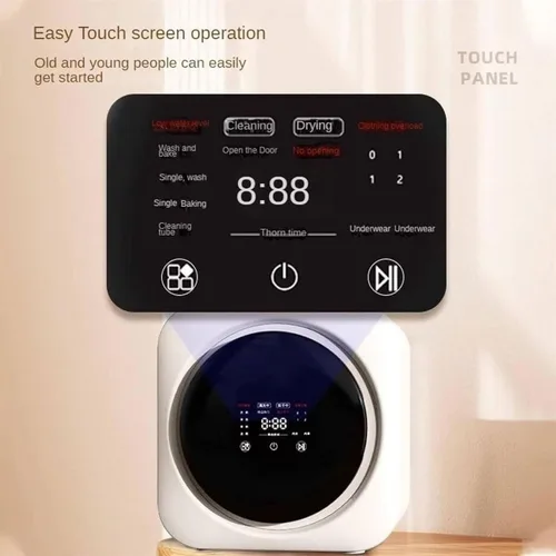 Miniatura 4 de Lavadora de ropa interior totalmente automática, lavadora y secadora eléctrica compacta de 3.5 litros, 4 modos de lavado y secado, panel táctil